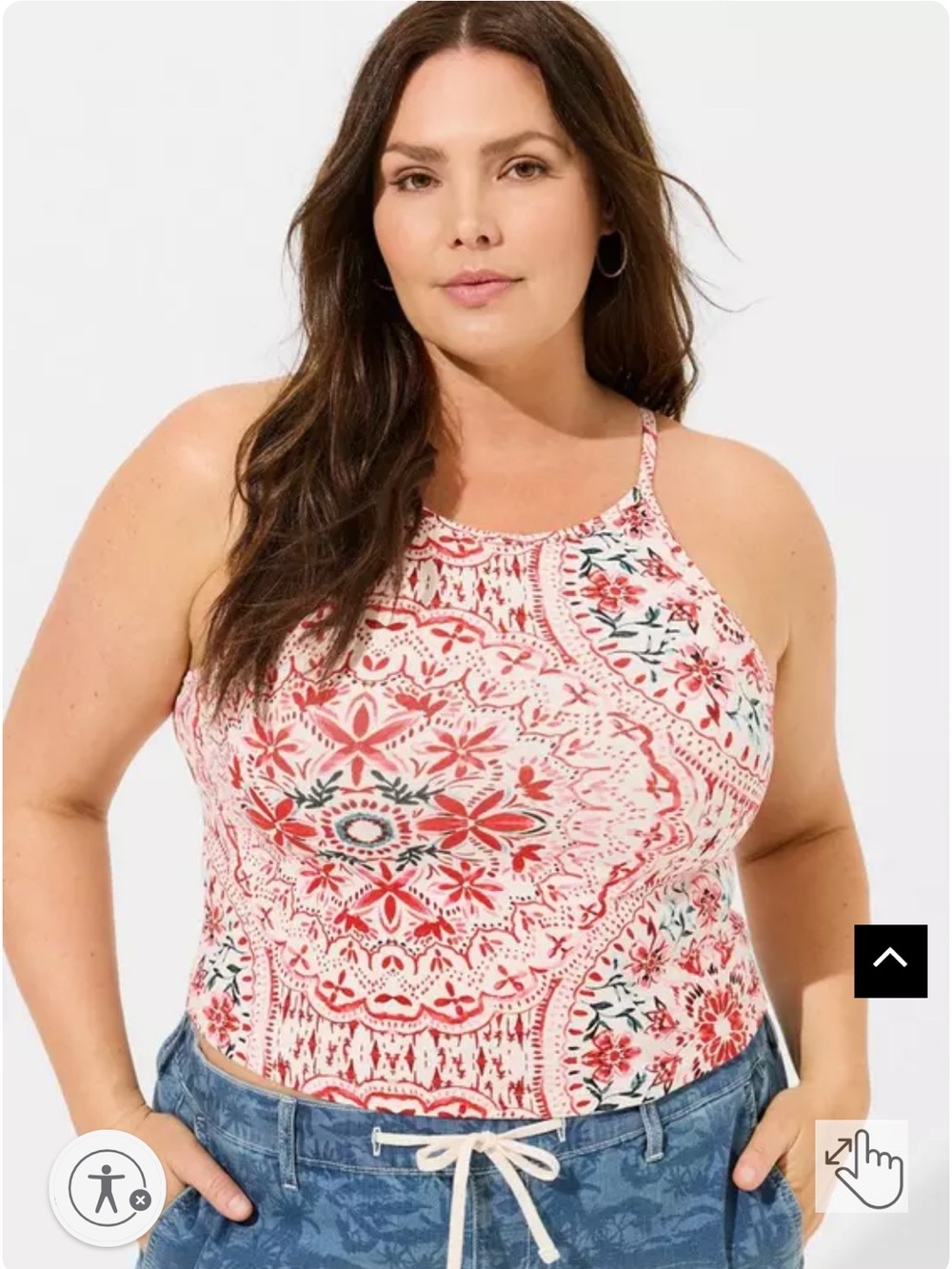 NWT Torrid Foxy High Neck Crop Top doily medallion dew size 5X